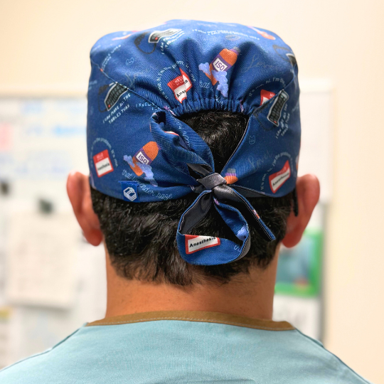 Men's Swifty Anesthesia 🌙 Dark Mode - Satin Lined Scrub Hat