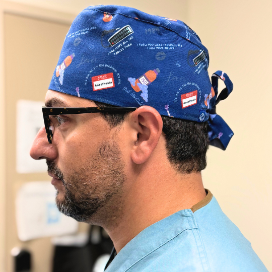 Men's Swifty Anesthesia 🌙 Dark Mode - Satin Lined Scrub Hat