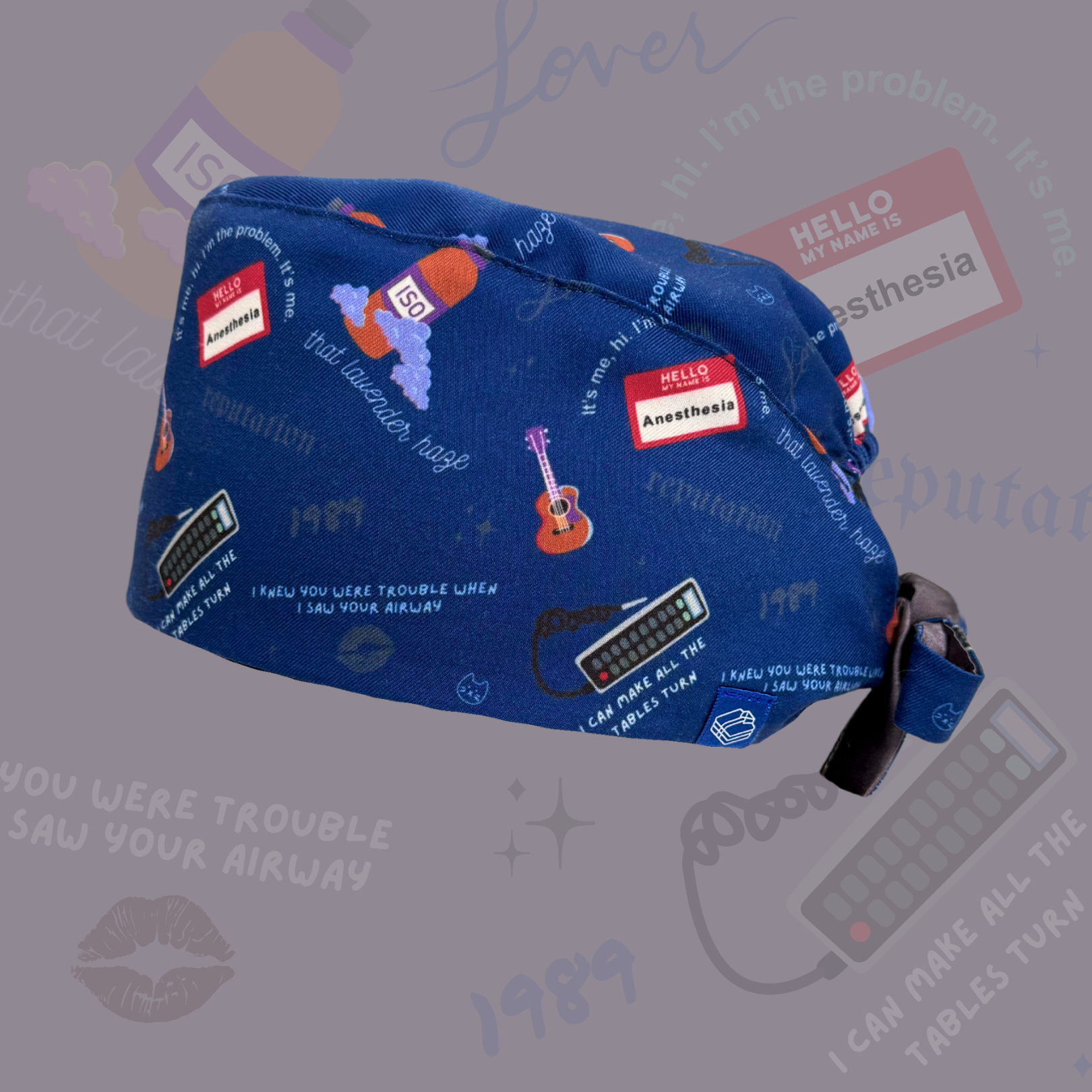 Men's Swifty Anesthesia 🌙 Dark Mode - Satin Lined Scrub Hat