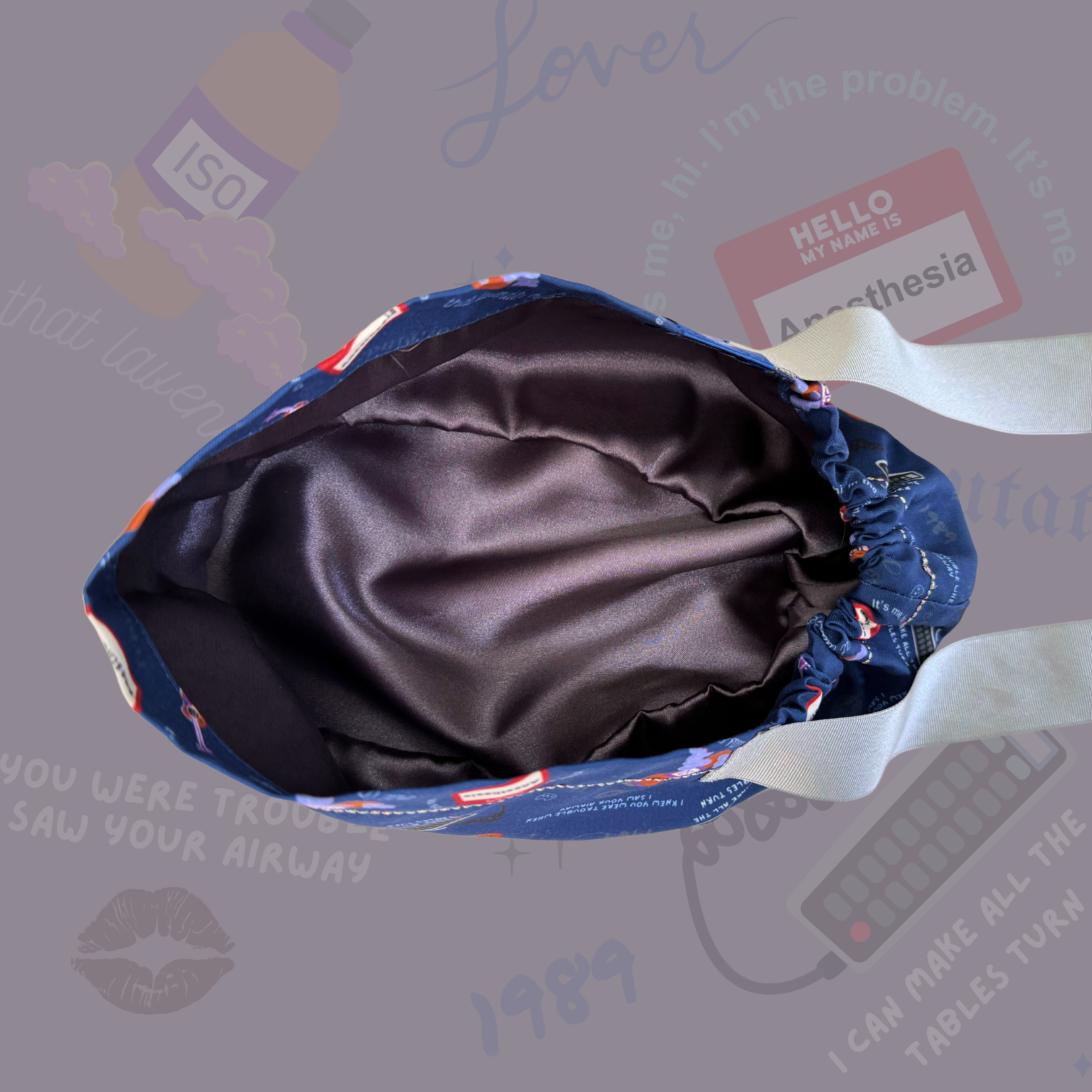 Swifty Anesthesia 🌙 Dark Mode - Satin Lined Scrub Hat