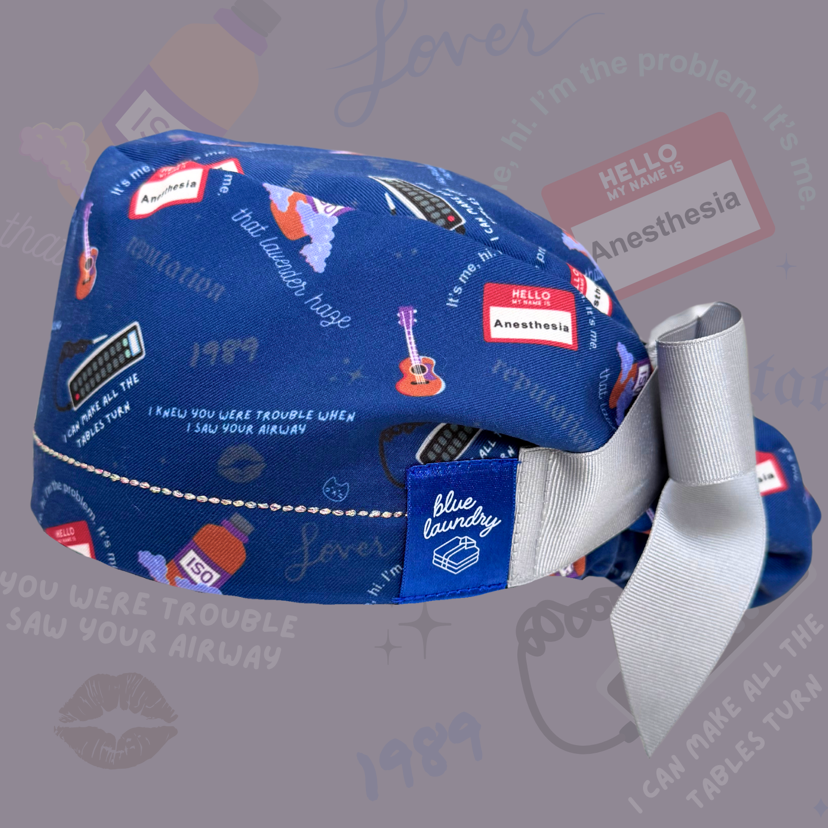 Swifty Anesthesia 🌙 Dark Mode - Satin Lined Scrub Hat