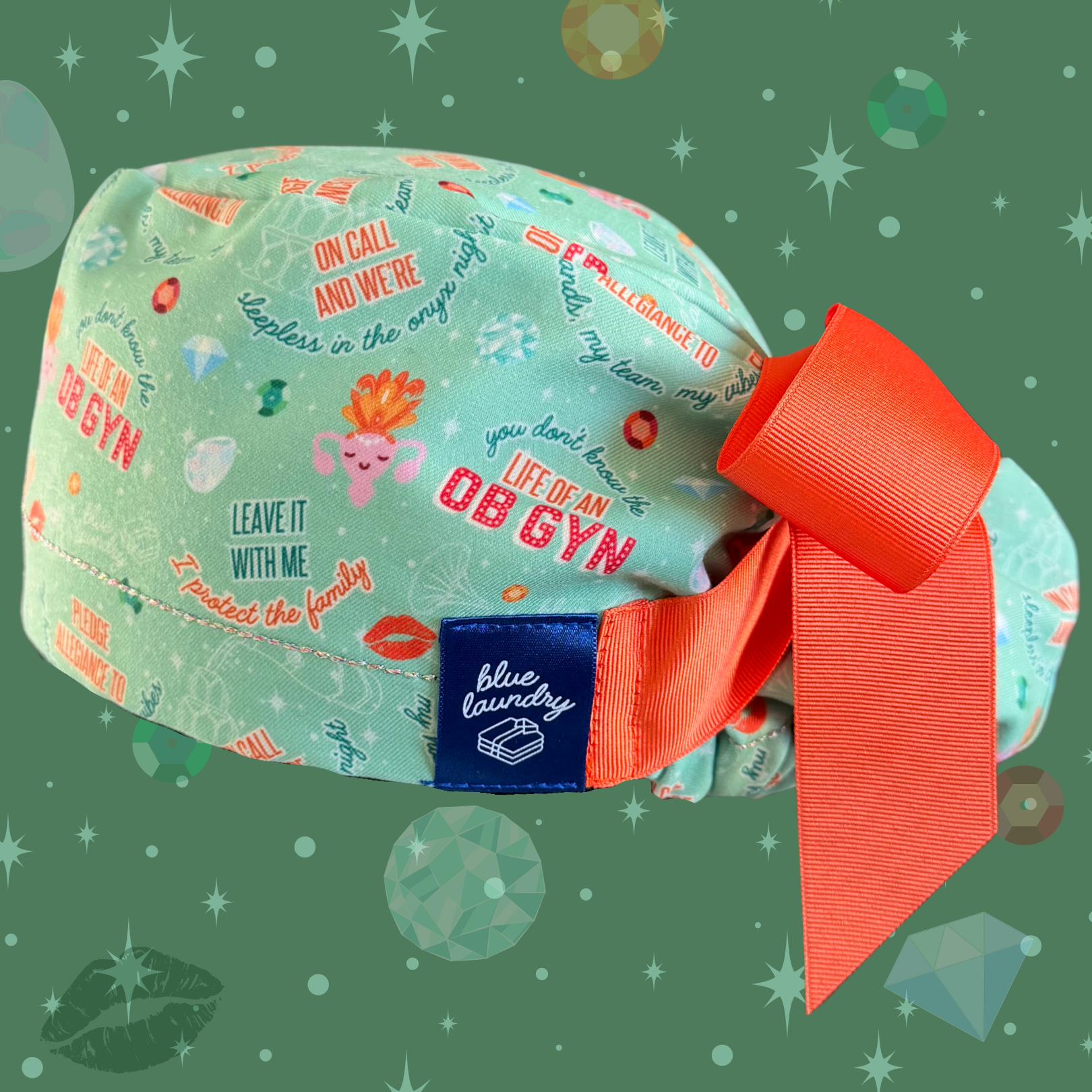 Showgirl OBGYN π - Swiftie Showgirl Obstetrics Scrub Hat with Satin Lining