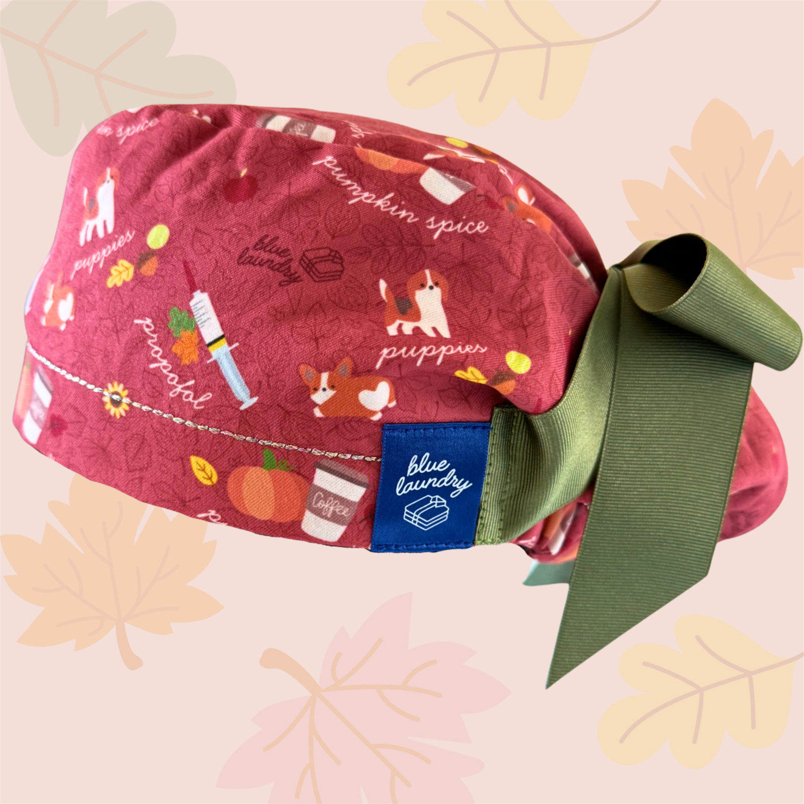 Pumpkin Spice, Puppies, and Propofol 🐶 - Satin Lined Hat for Anesthesiologists, CRNAs