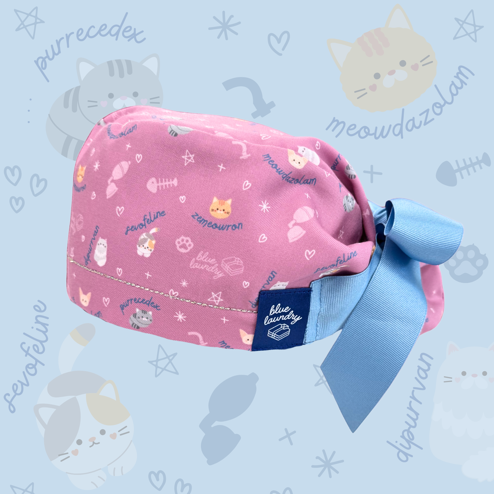 Meowdazolam 🐱 - Satin Lined Hat for Anesthesiologists, CRNAs