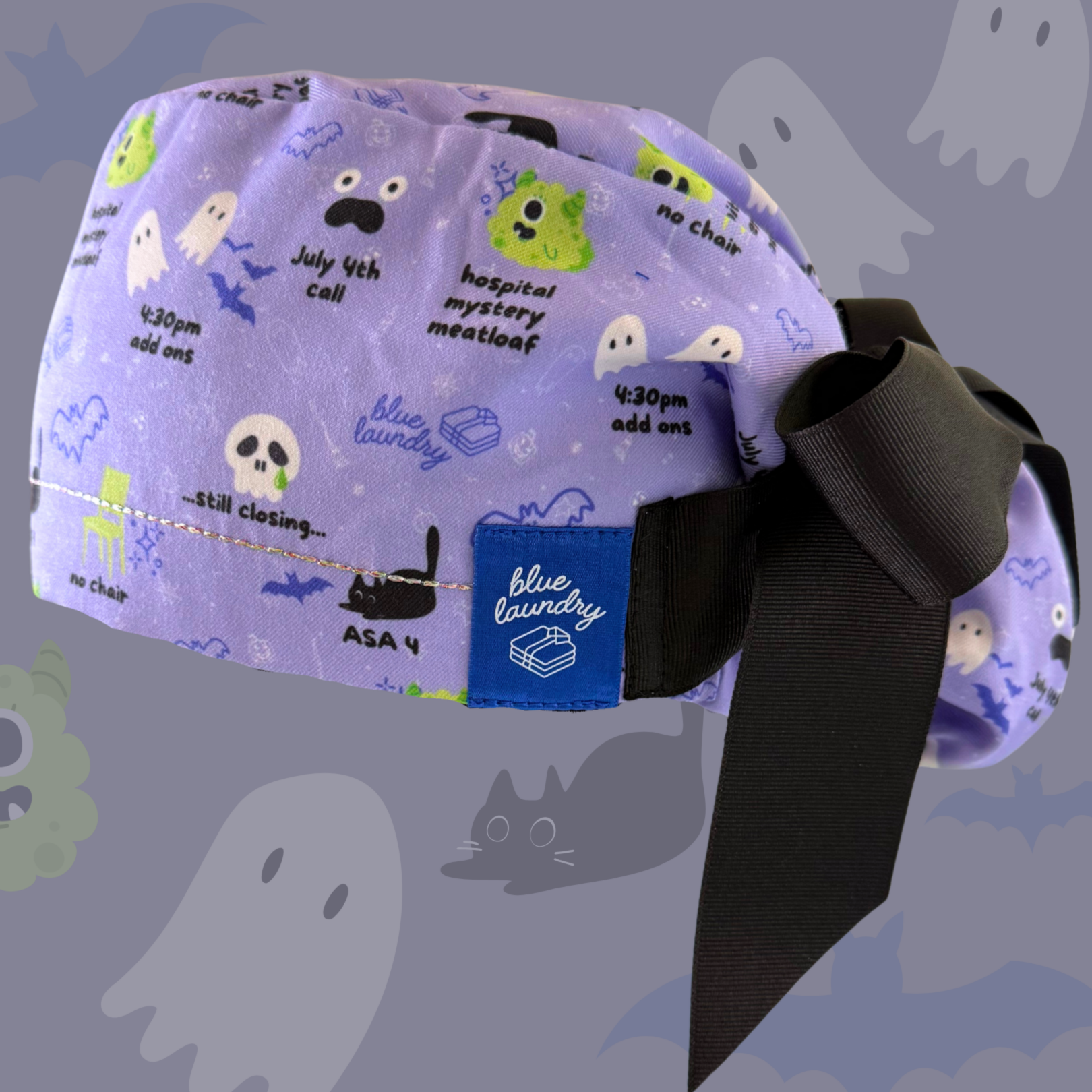 Halloween Anesthesia 👻 - Satin Lined Hat for Anesthesiologists, CRNAs