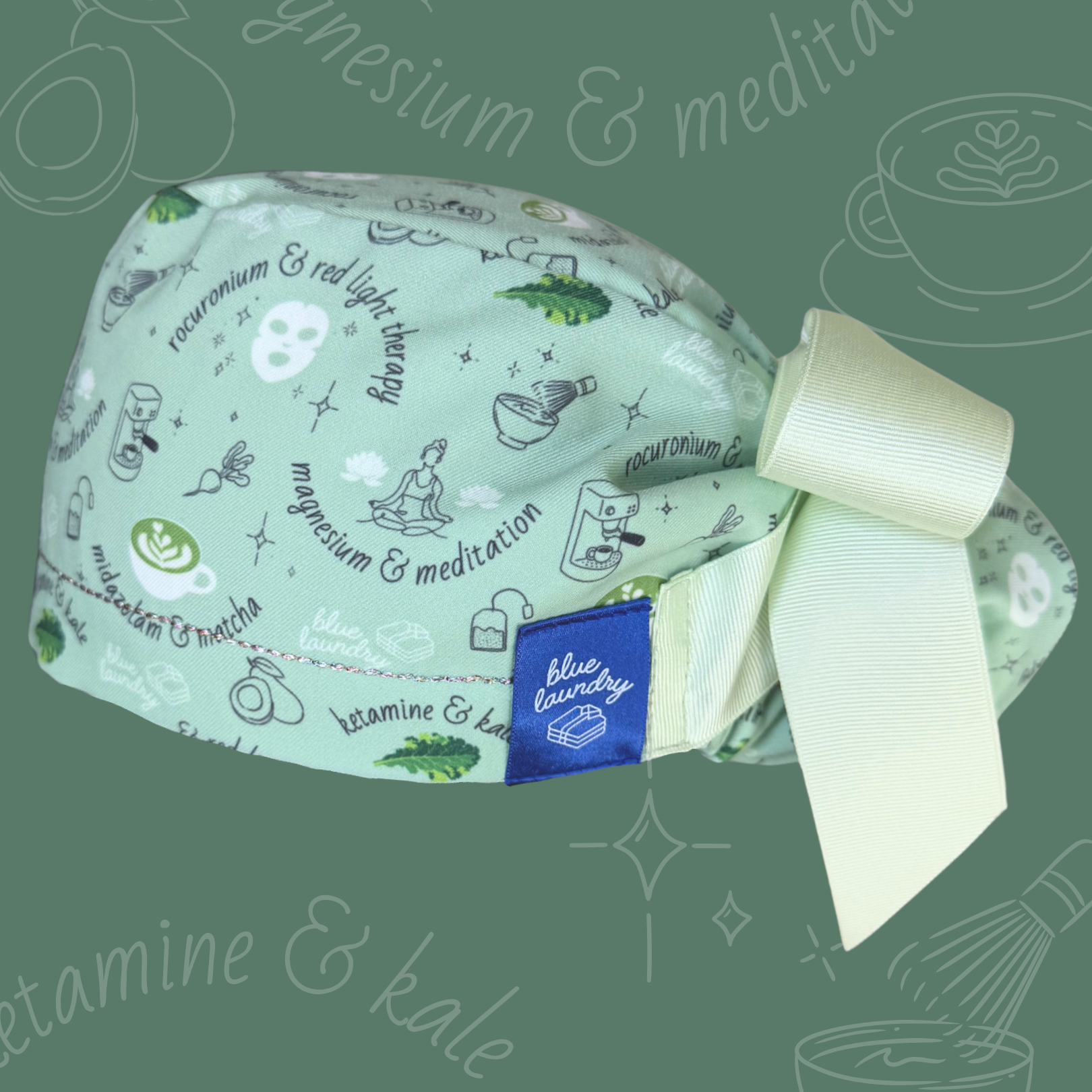 Wellness Girlie 🍵 - Satin Lined Scrub Hat for surgeons, nurses, anesthesiologists, CRNAs